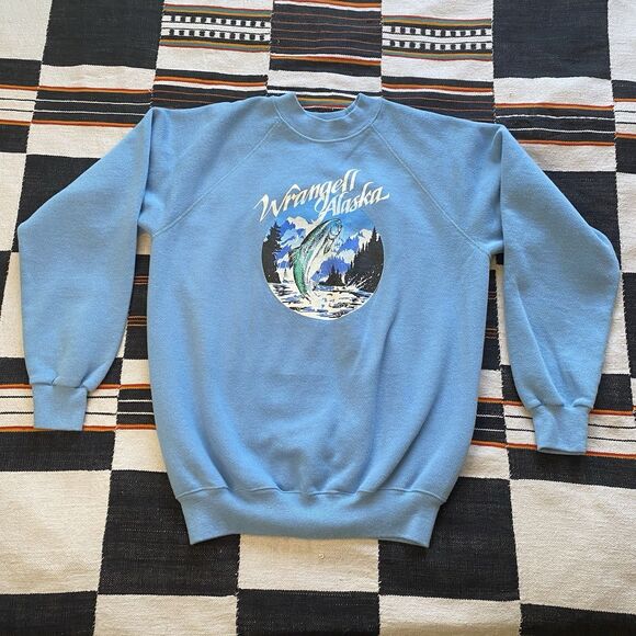 Vintage 70’s Hanes Crewneck Graphic Sweater. Alaska Graphic. USA. Medium. - Picture 4 of 13